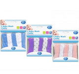 5 Baby wash cloths - 3 Colours