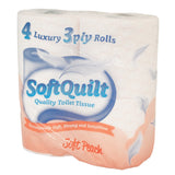Toilet Rolls 3 Ply - Peach - 4 Rolls