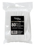 Disposable Plastic Teaspoons - 80 Pack