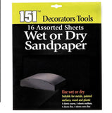 Wet or Dry Sandpaper - 16 Pack
