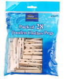 Wood Spring Pegs - 28 Pack