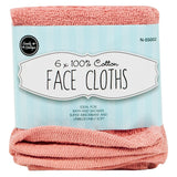 Soft Face Cloths - 6 Pack