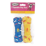 Squeaky Dog Toys - Bone - 2 Pack
