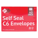 White Self Seal C6 Envelopes - 60 Pack
