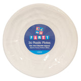 White Plastic Disposable Plates - 36 Pack
