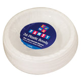 White Plastic Disposable Bowls - 36 Pack