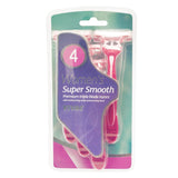 Ladies Premium Triple Blade Razors - 4 Pack
