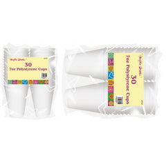 7oz Polystyrene Cups - 30 Pack