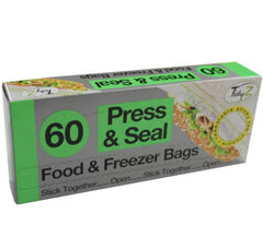 Press and Seal Food Bags  - 60 Pack