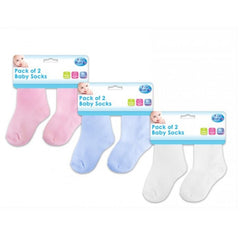 Baby Socks - 2 Pack - 3 Colours