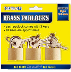 Brass Padlocks - 3 Set