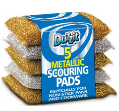 Metallic Scouring Pads - 5 Pack