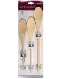 Wooden Kitchen Spoons -  3 Set