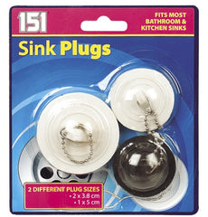 Rubber Sink Plugs - 3 Pack