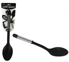 Solid Spoon with Metal Handle