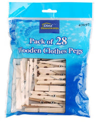 Wood Spring Pegs  - 28 Pack